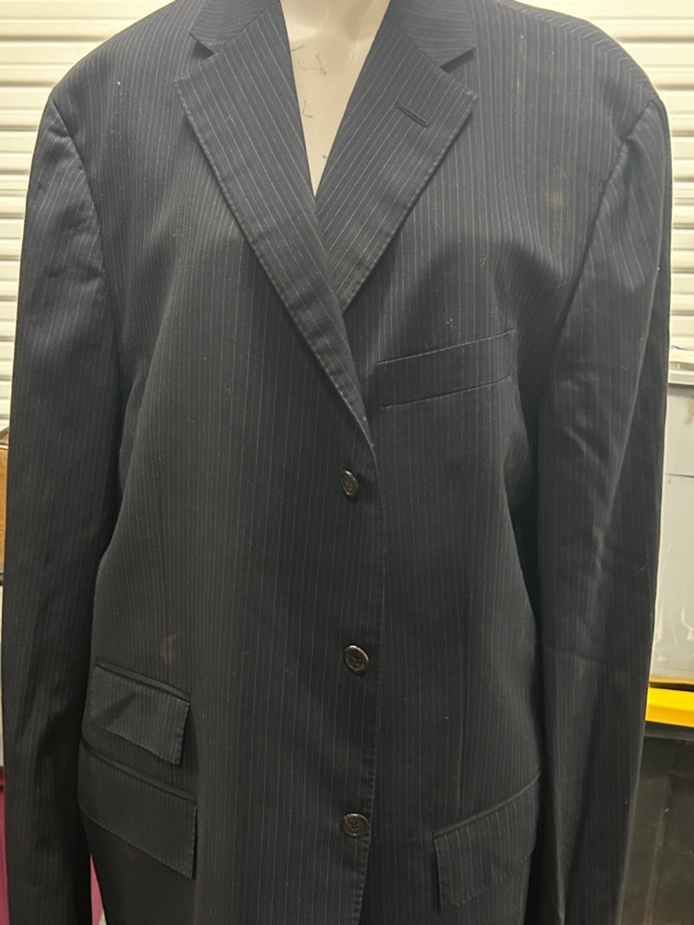 Navy Pinstripe men’s   Blazer - Classic Single-Breasted Jacket